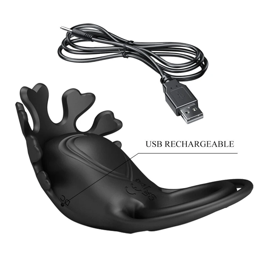 PRETTY LOVE - ANELLO VIBRATORE RUBEN 7 VIBRAZIONI IN SILICONE NERO